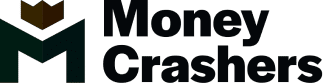 A black and white image of the Money Crashers Logo