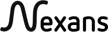 A black and white image of the Nexans Logo