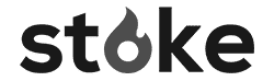 Stoke logo, black text on a white background